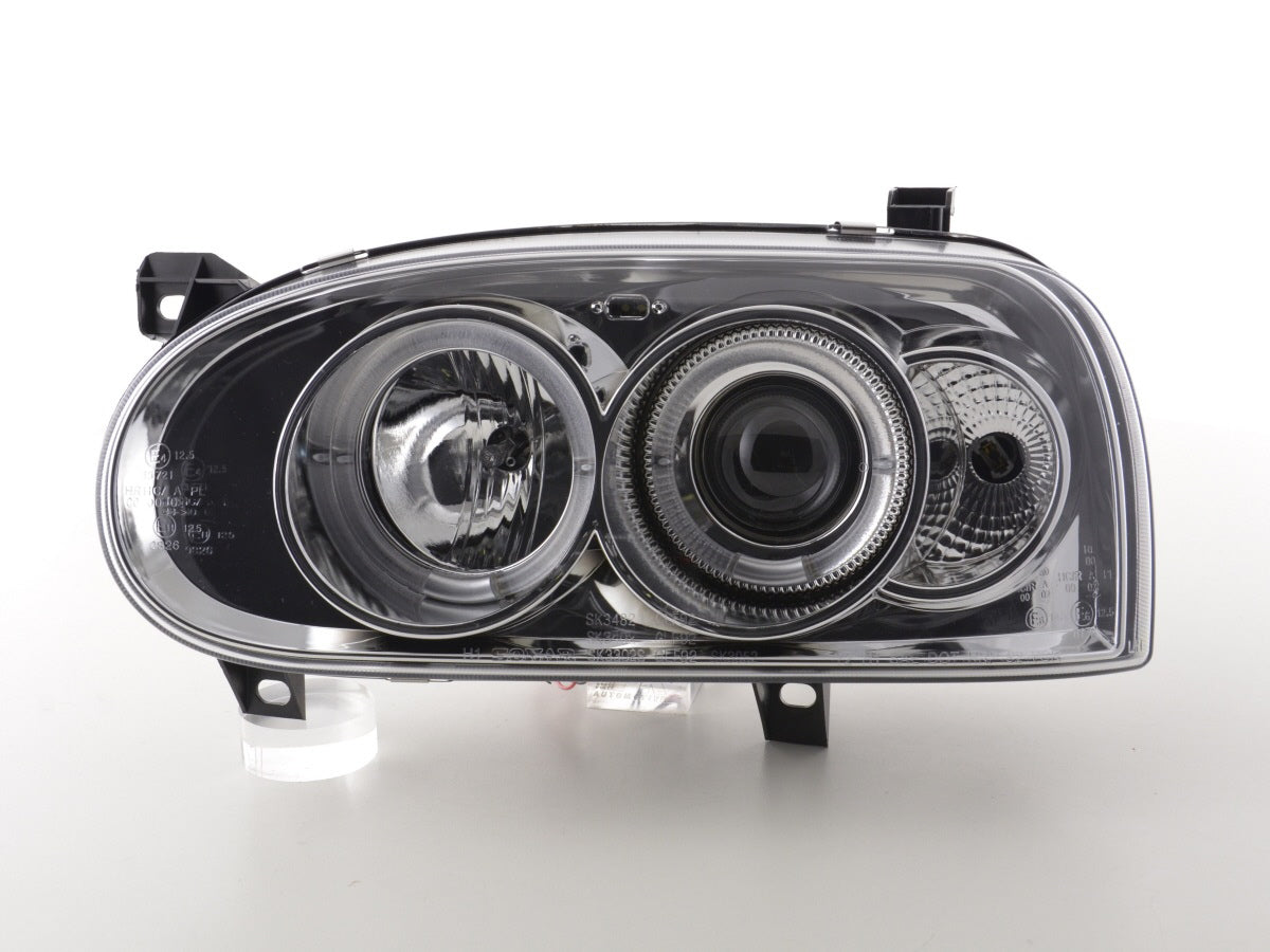 Headlight set VW Golf 3 type 1HXO 1 EXO 91-97 chrome