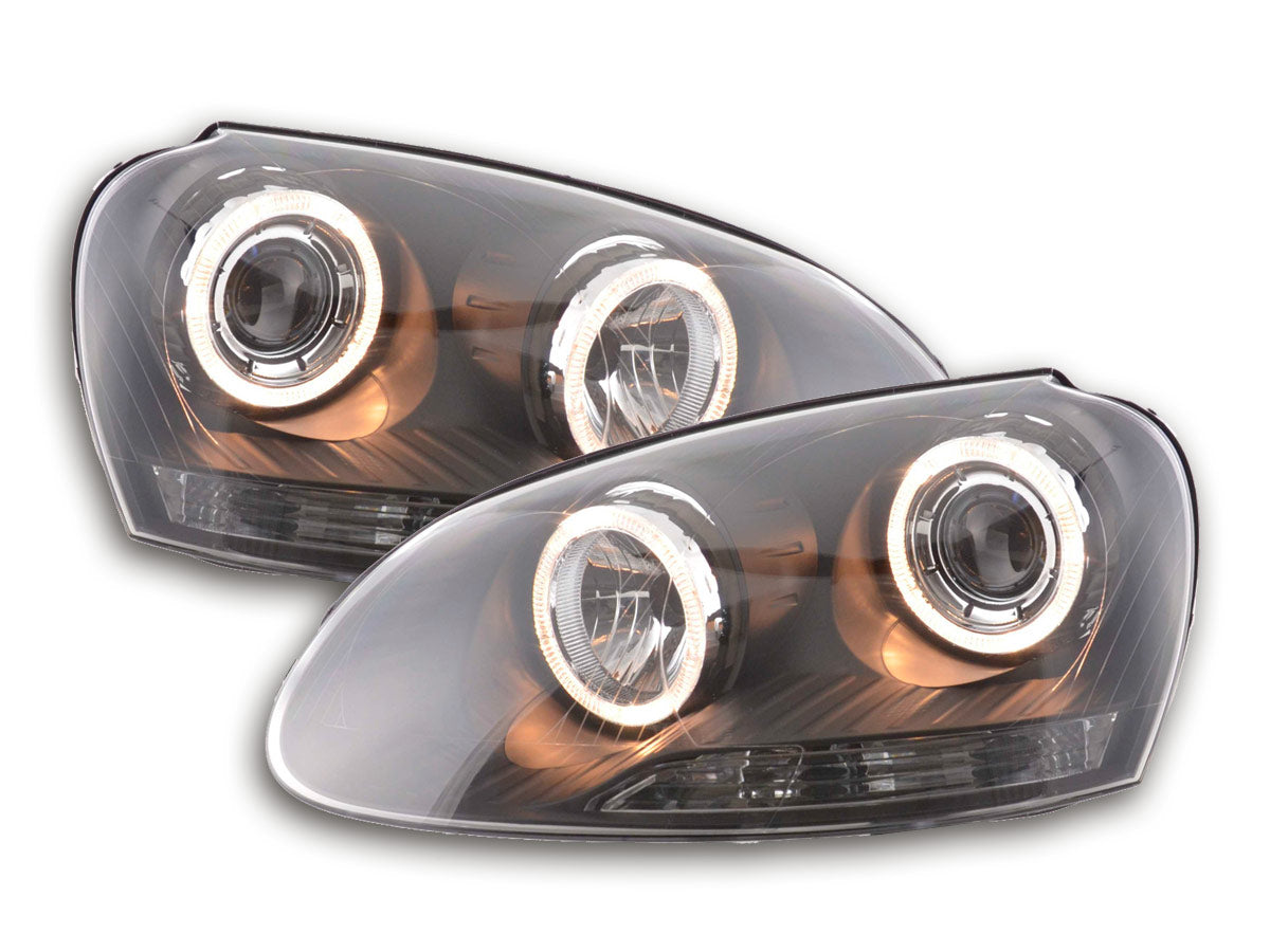 Headlight set Angel Eyes VW Golf 5 type 1K 03-08 black
