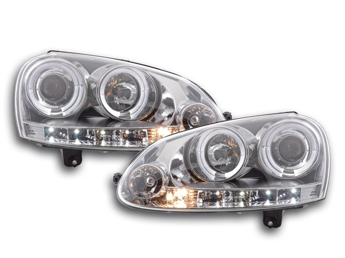 Headlight set VW Golf 5 03-08 chrome