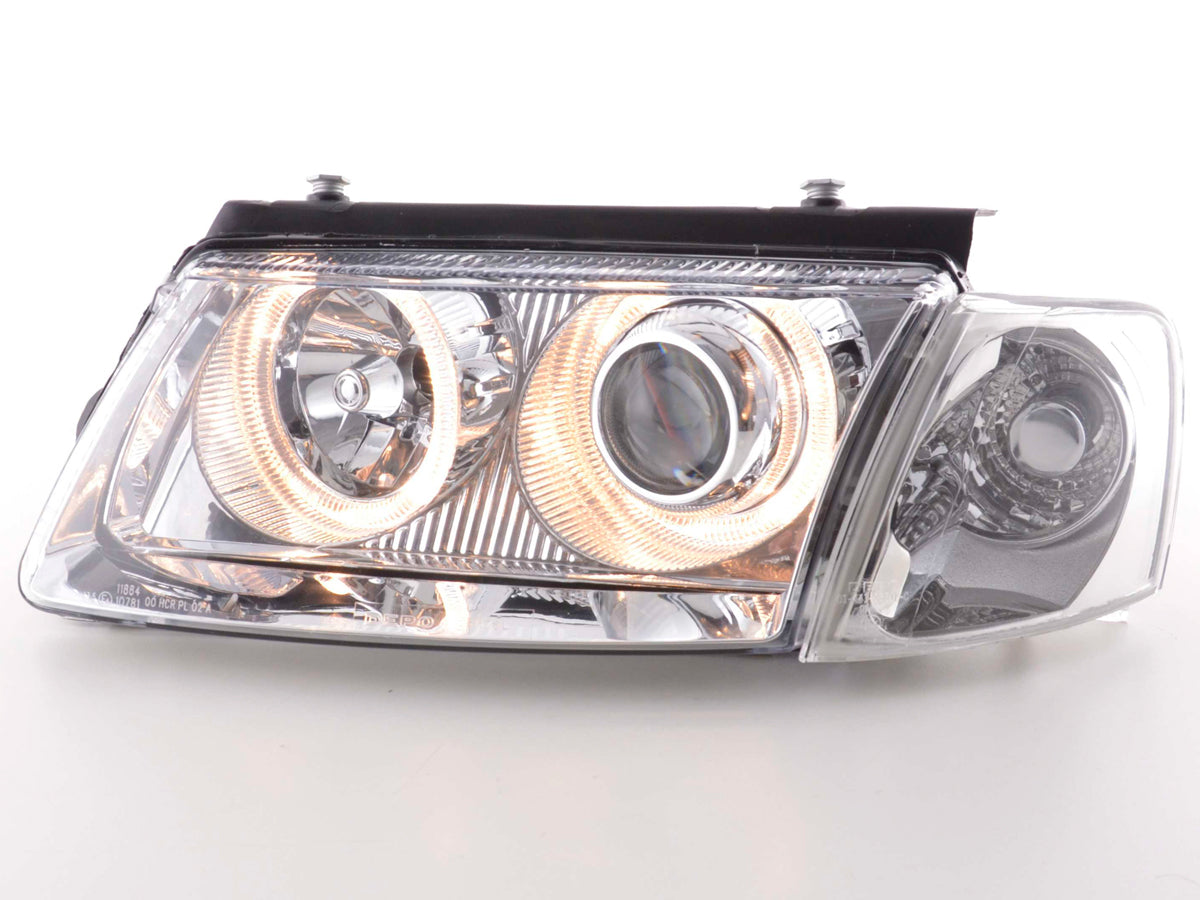 Headlight set Angel Eyes VW Passat Type 3B 97-00 chrome
