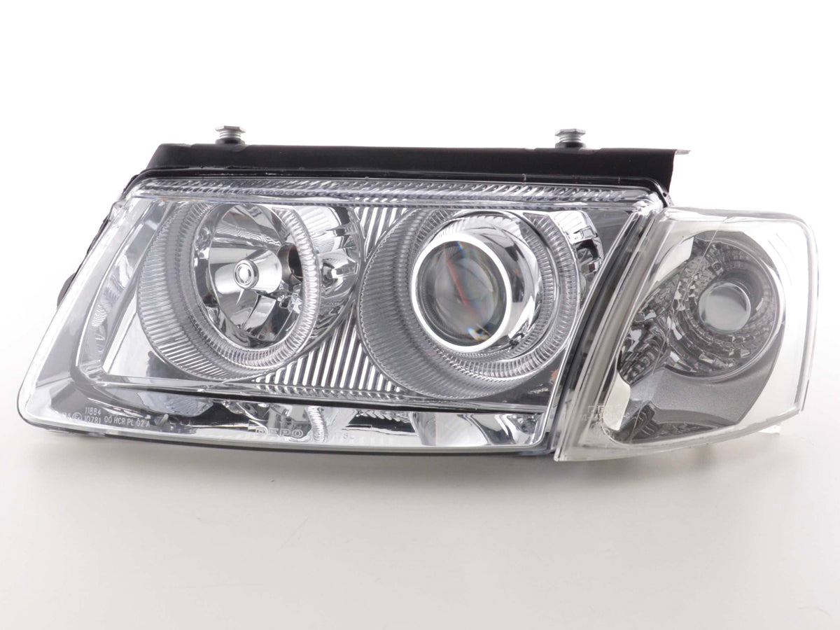 Headlight set Angel Eyes VW Passat Type 3B 97-00 chrome
