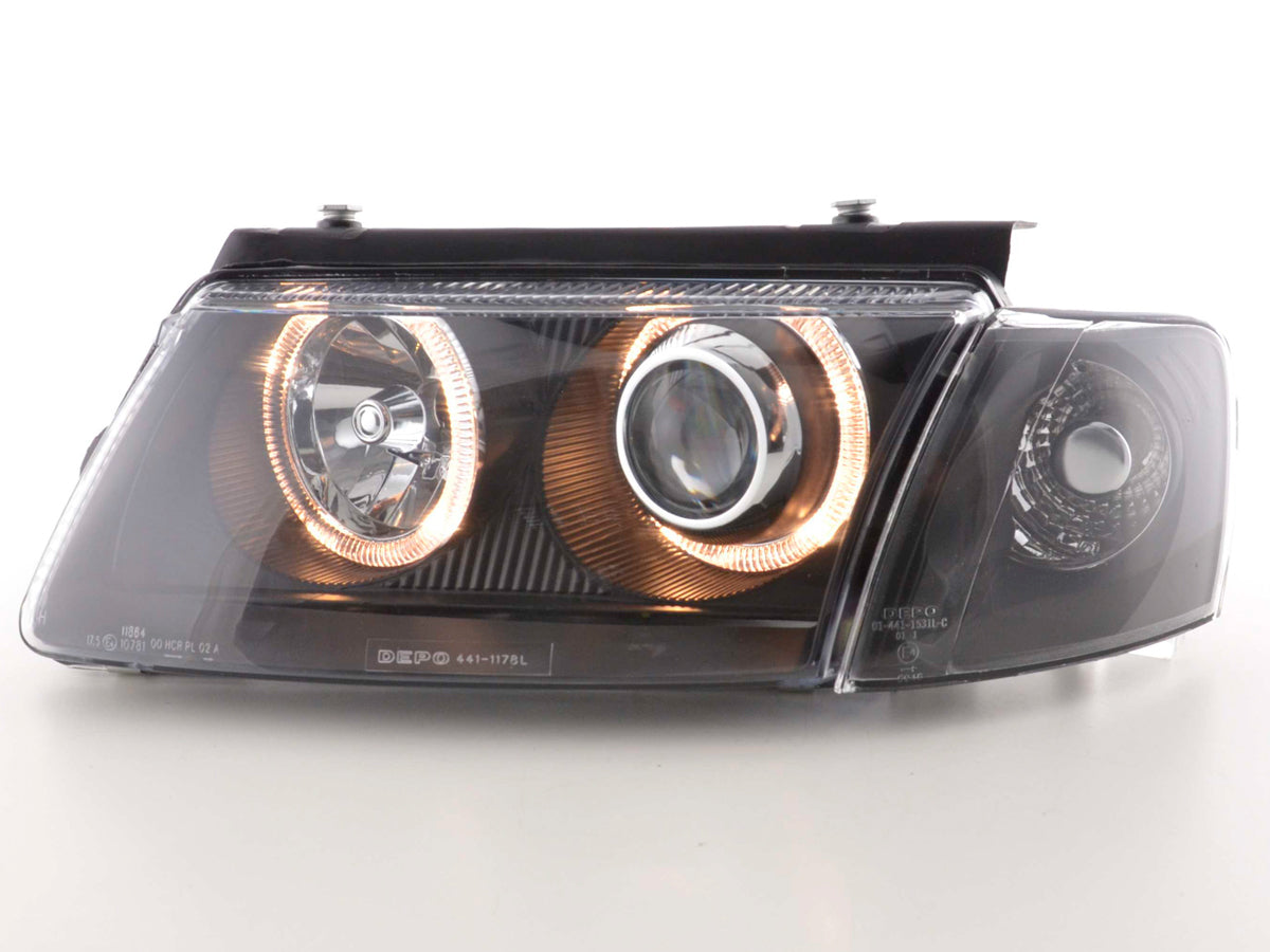 Headlight set Angel Eyes VW Passat Type 3B 97-00 black