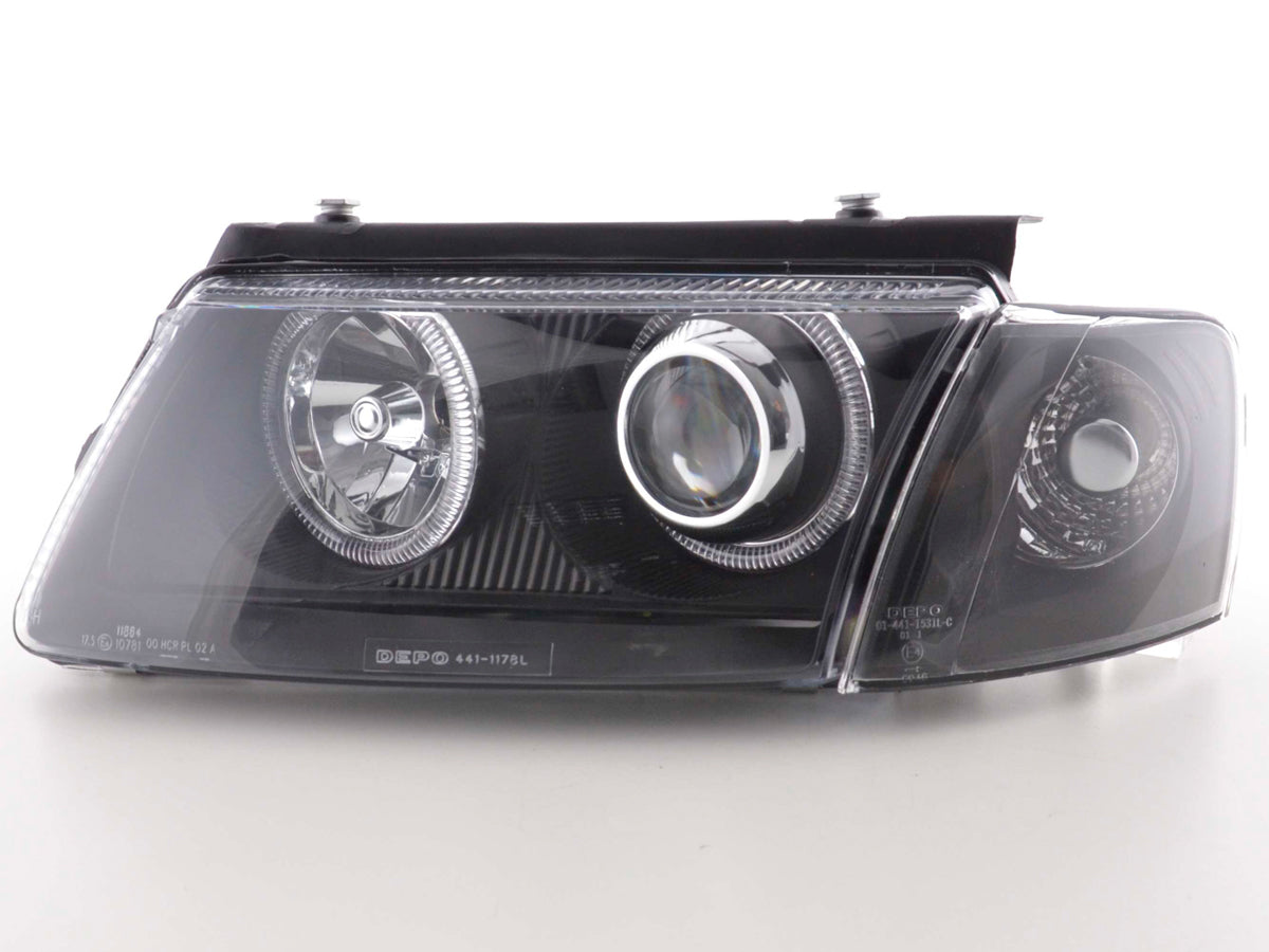 Headlight set Angel Eyes VW Passat Type 3B 97-00 black