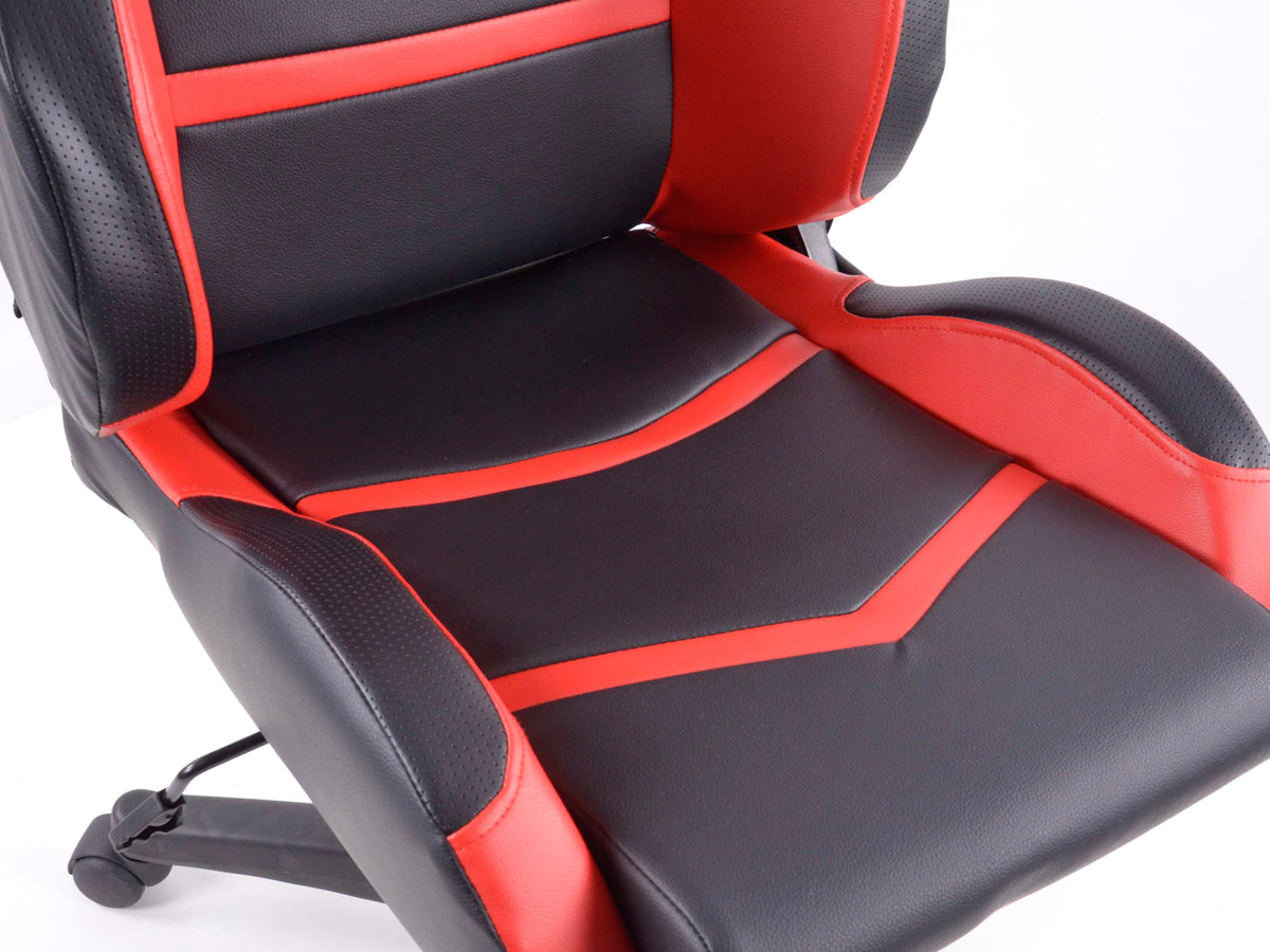 FK sports seat office swivel chair Cyberstar imitation leather black/red swivel chair office chair
