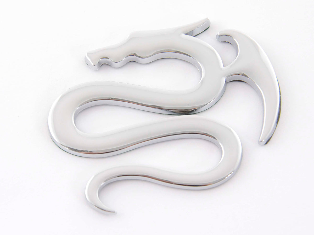 Sticker Chrome 3D Car Logo Motif Pbull 85x85 mm chrome