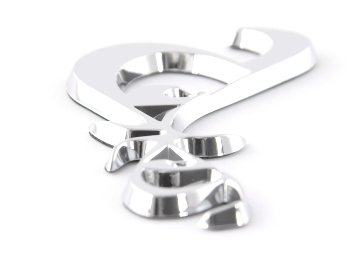 Sticker Chrome 3D Car Logo Motif Eyes 86x49 mm chrome