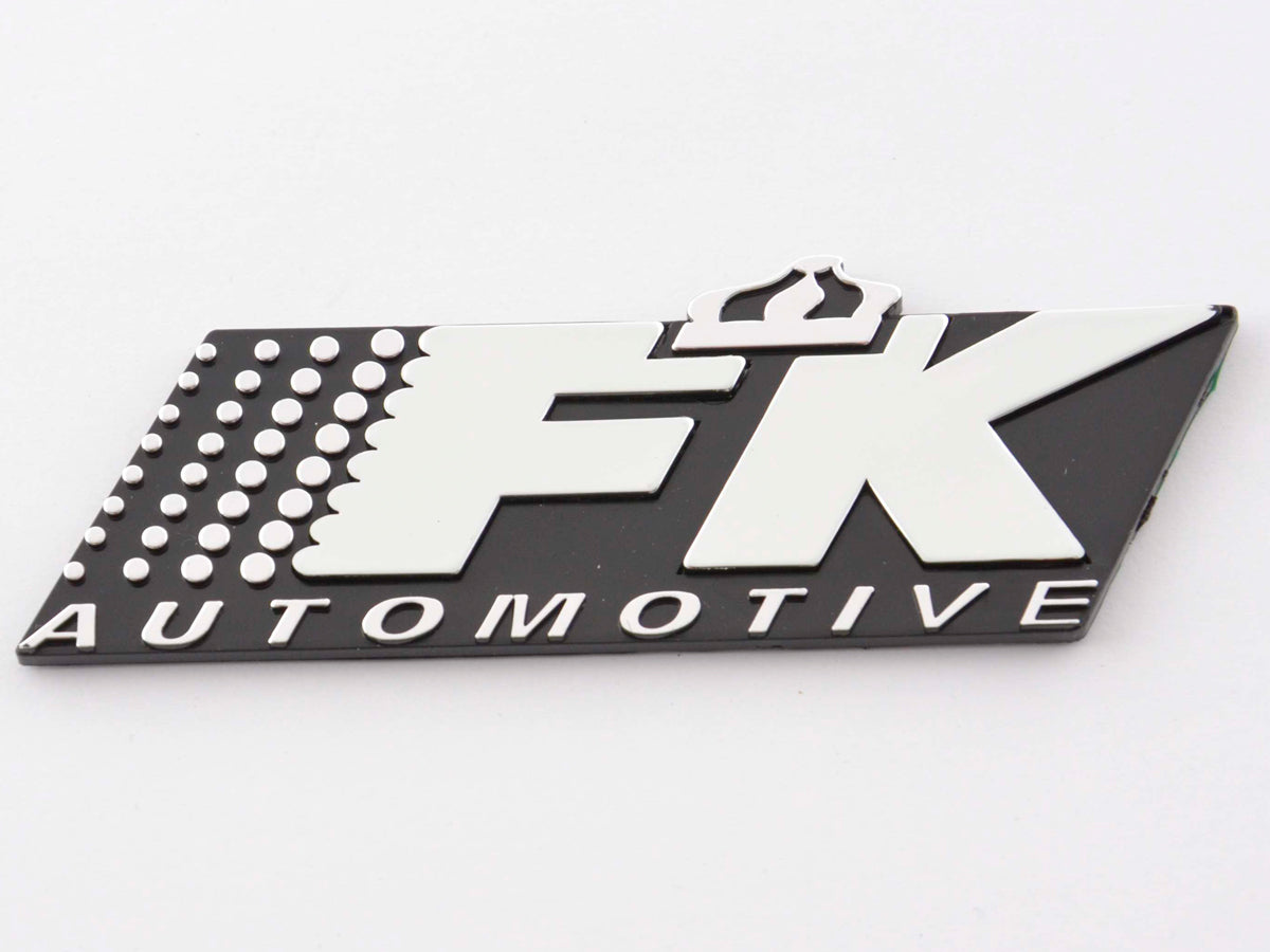Sticker Chrome 3D Car Logo Motif Flame 115x45 mm chrome