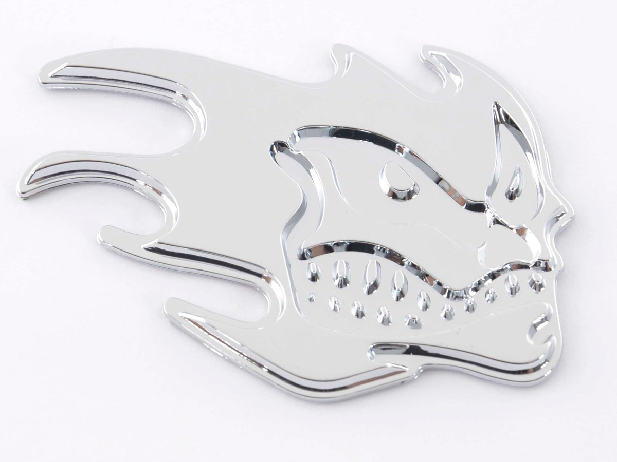 Sticker Chrome 3D Car Logo Motif Eyes 86x49 mm chrome