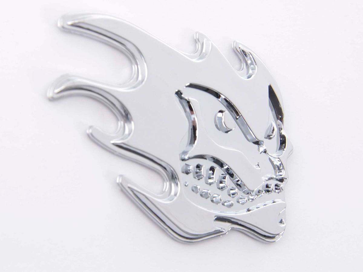 Sticker Chrome 3D Car Logo Motif Skull 41x83 mm chrome