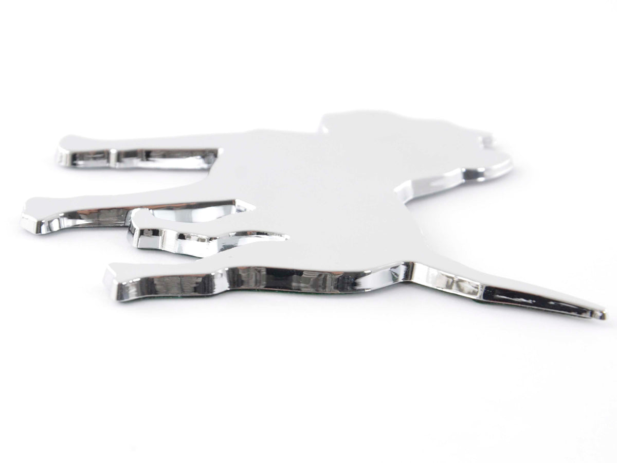 Sticker Chrome 3D Car Logo Motif Pbull 85x85 mm chrome