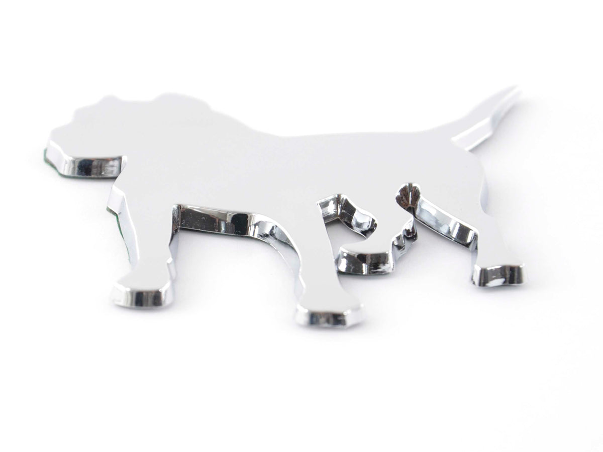 Sticker Chrome 3D Car Logo Motif Pbull 85x85 mm chrome