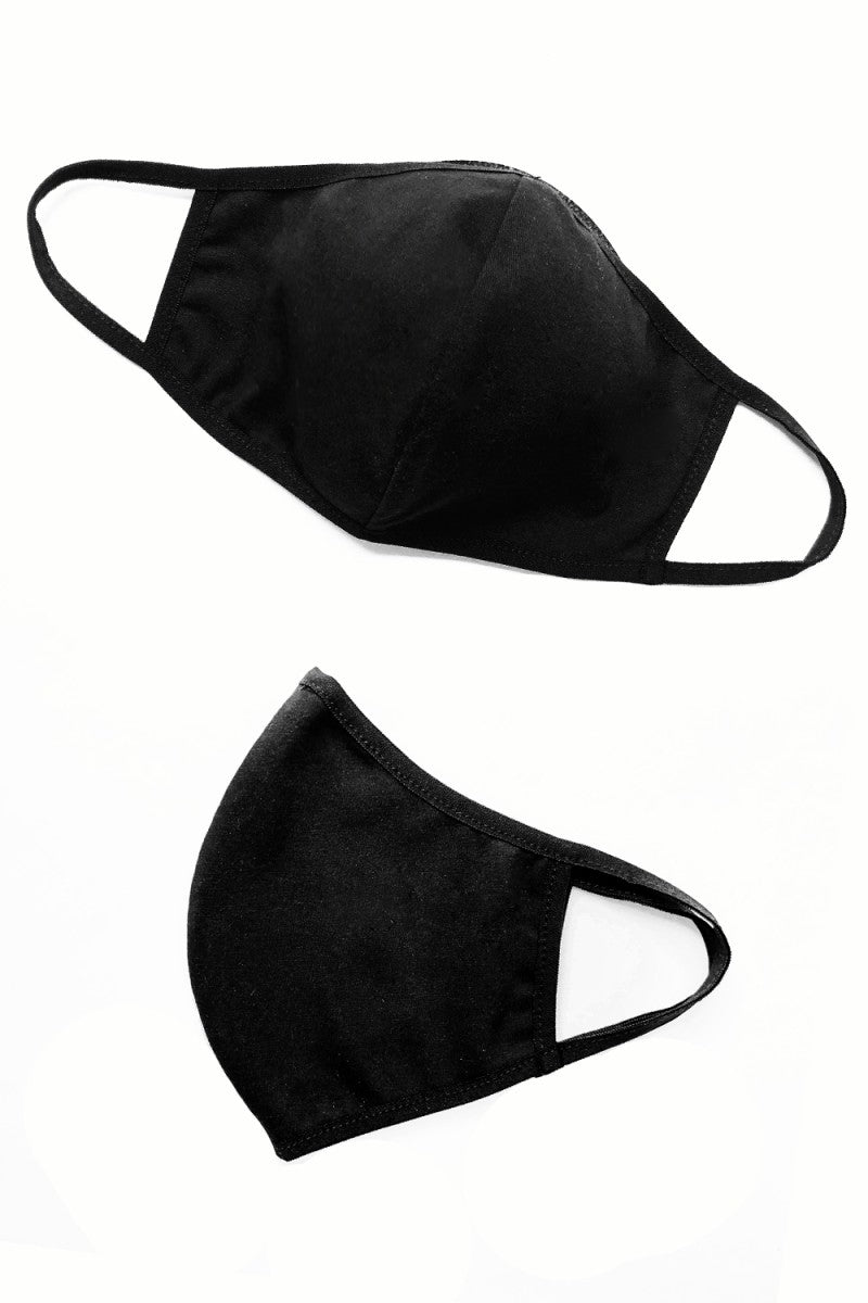 Cotton mask 2-ply ear straps cup shape black - STANDARD 100 by OEKO-TEX