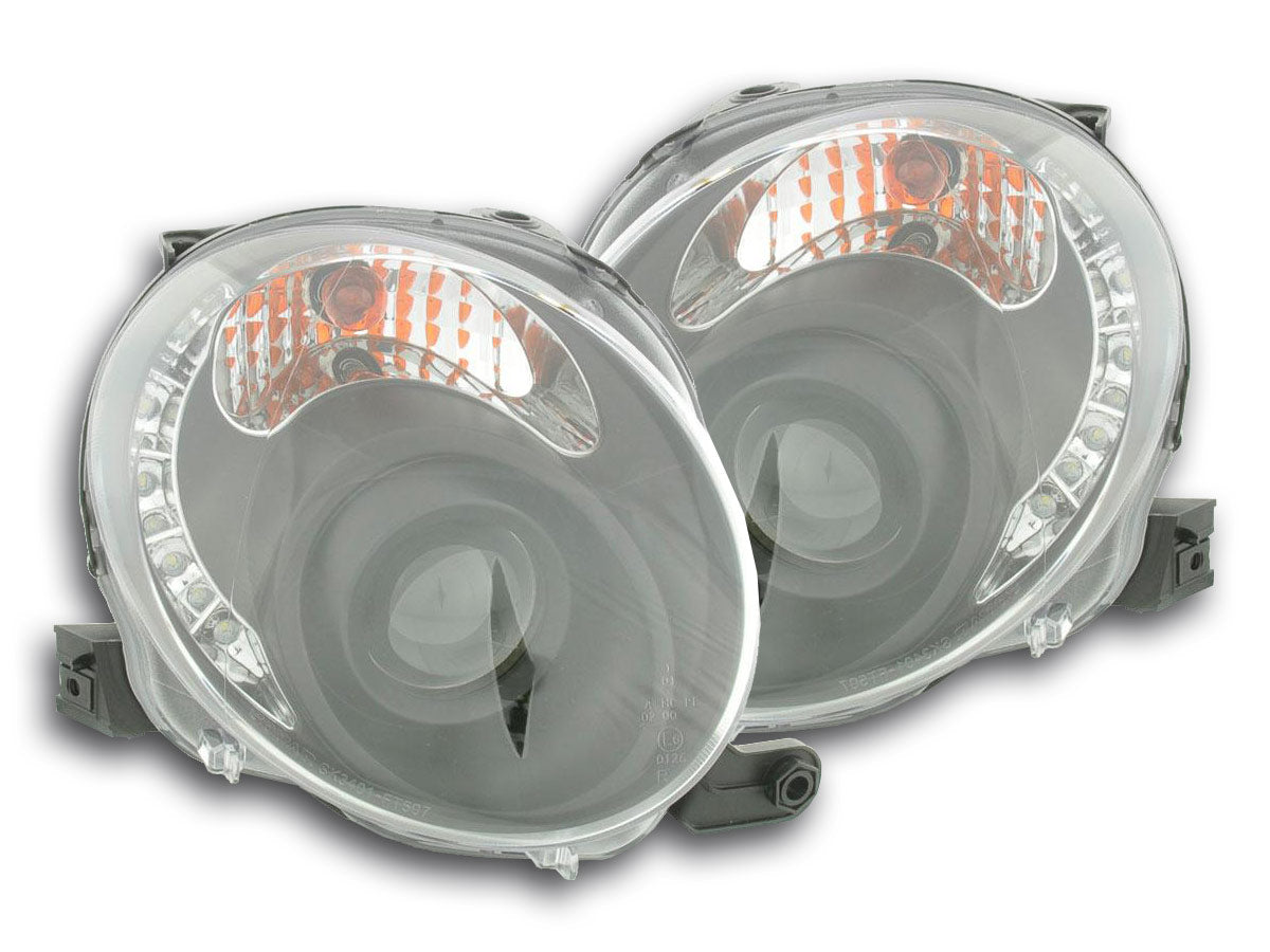 Headlight set Daylight LED DRL look Fiat Grande Punto Type 199 05-08 black