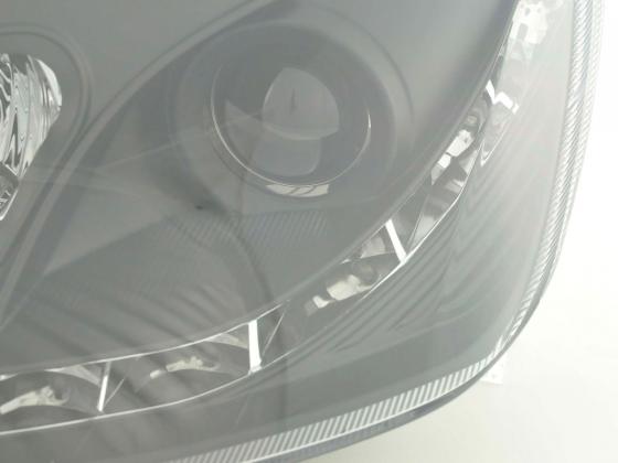 Headlight set Daylight LED DRL look Ford Focus 3/4/5-door 01-04 black