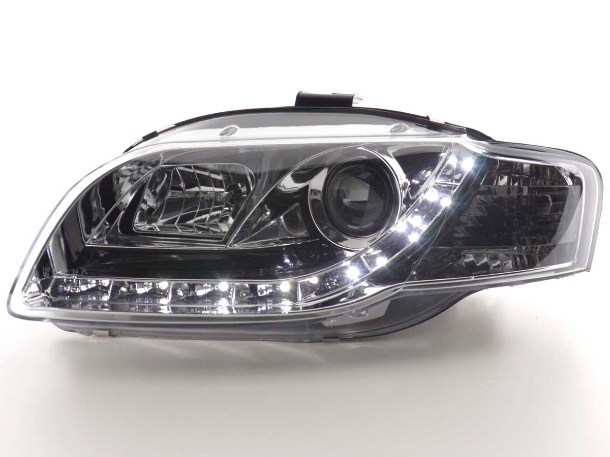 Scheinwerfer Set Daylight LED TFL-Optik Audi A4 Typ B5  95-99 chrom