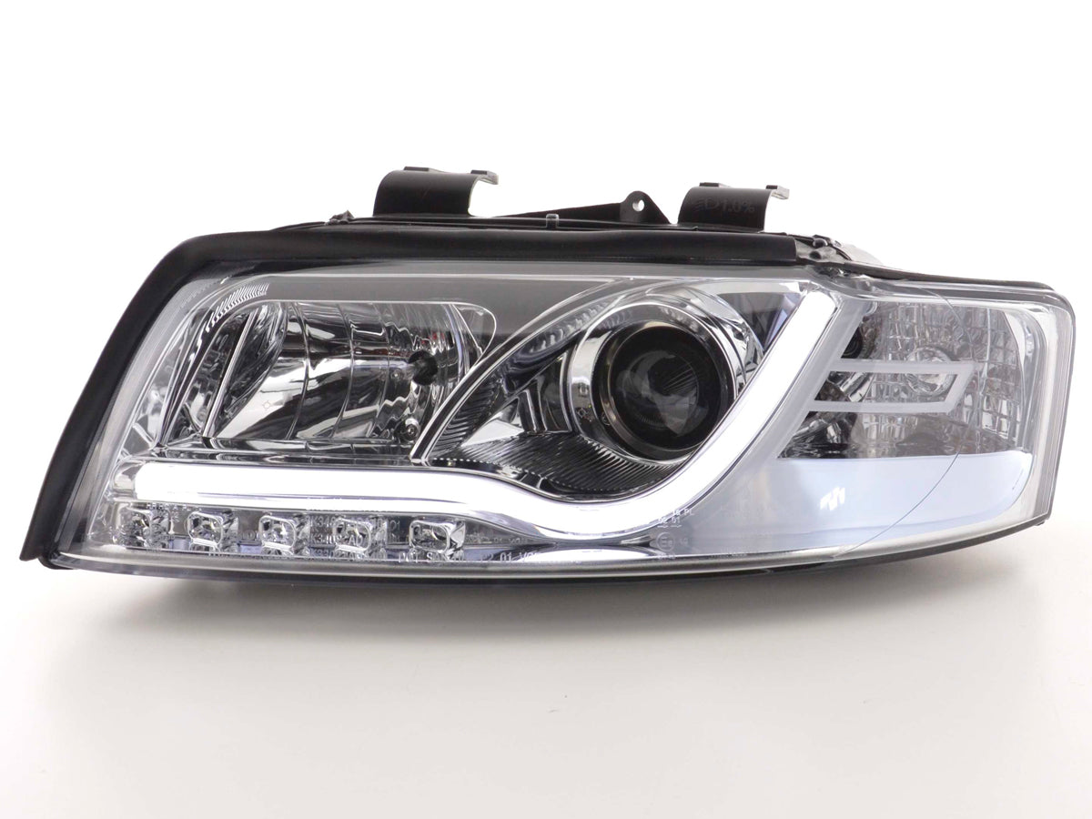 Scheinwerfer Set Daylight LED TFL-Optik Audi A4 Typ 8E  01-04 chrom