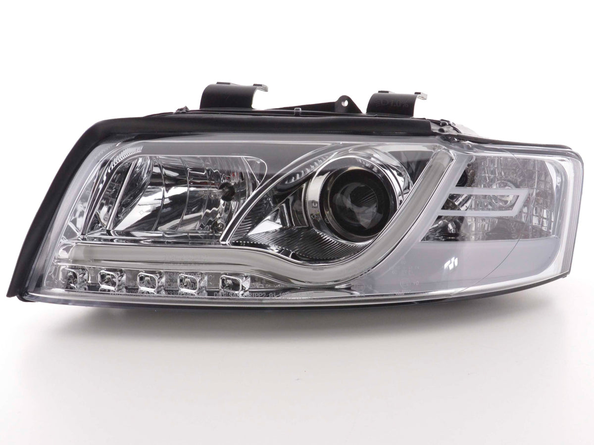 Scheinwerfer Set Daylight LED TFL-Optik Audi A4 Typ 8E  01-04 chrom