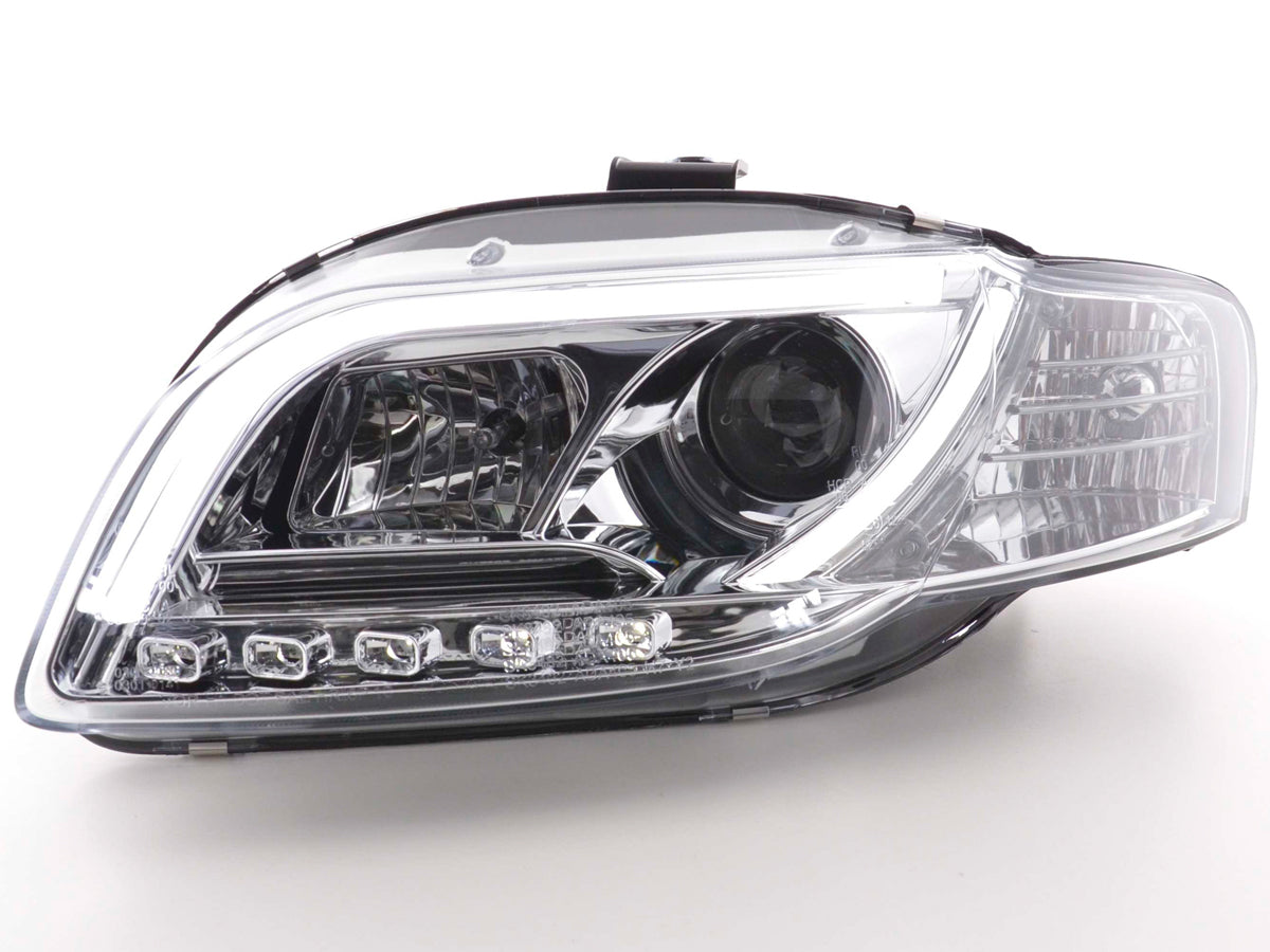 Scheinwerfer Set Daylight LED TFL-Optik Audi A4 Typ 8E  04-08 chrom