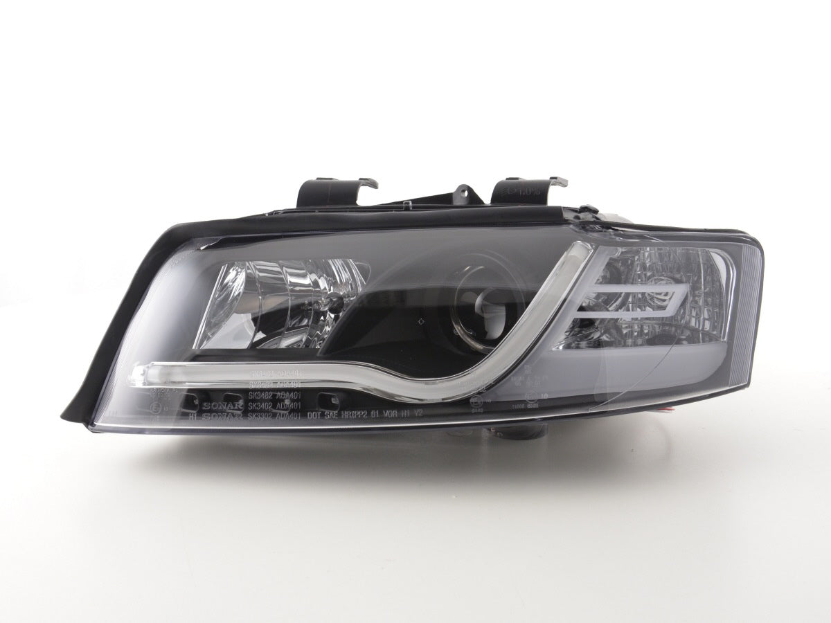 Scheinwerfer Set Daylight LED TFL-Optik Audi A4 Typ 8E  01-04 schwarz für Rechtslenker