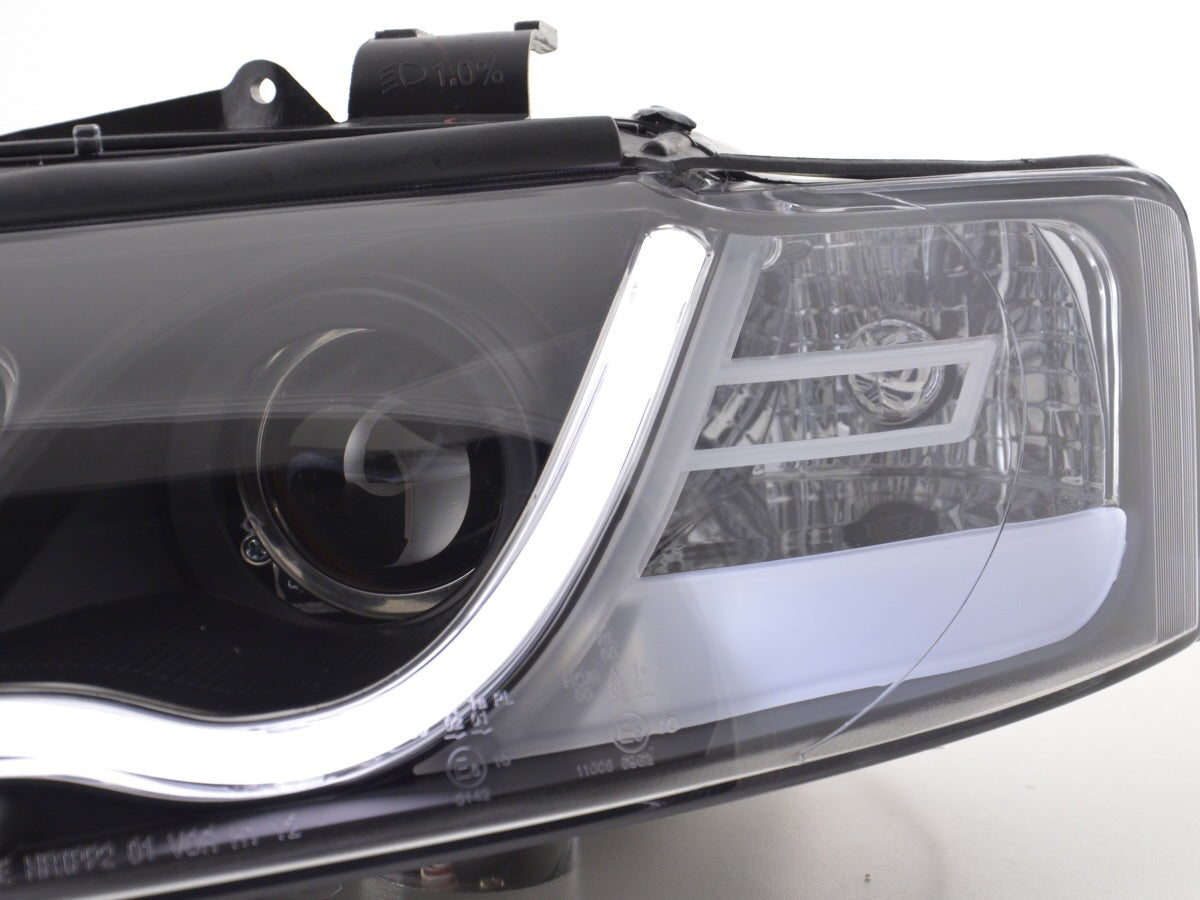 Scheinwerfer Set Daylight LED TFL-Optik Audi A4 Typ 8E  01-04 schwarz für Rechtslenker
