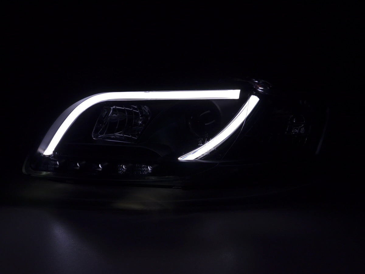 Headlight set Daylight LED DRL look Audi A4 Type 8E 04-08 black for right-hand drive