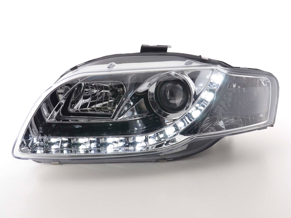 Scheinwerfer Set Daylight LED TFL-Optik Audi A4 Typ 8E  05-07 chrom