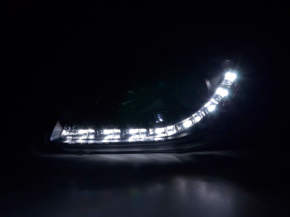 Scheinwerfer Set Daylight LED TFL-Optik Audi A4 Typ 8E  04-08 schwarz