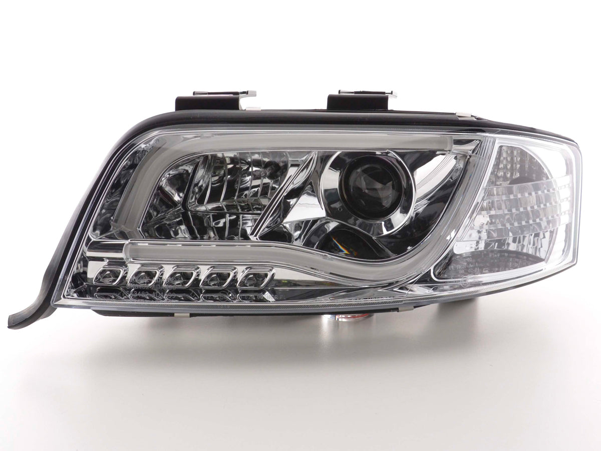 Scheinwerfer Set Daylight LED TFL-Optik Audi A6 Typ 4B  01-04 chrom