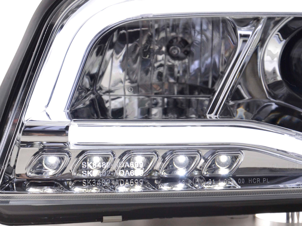 Scheinwerfer Set Daylight LED TFL-Optik Audi A6 Typ 4B  01-04 chrom