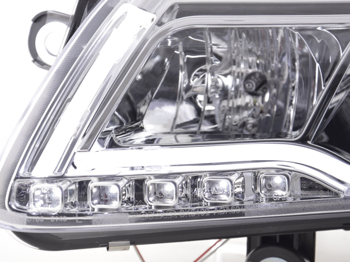 Headlight set Daylight LED DRL look Audi A6 Type 4F 04-08 chrome for right-hand drive