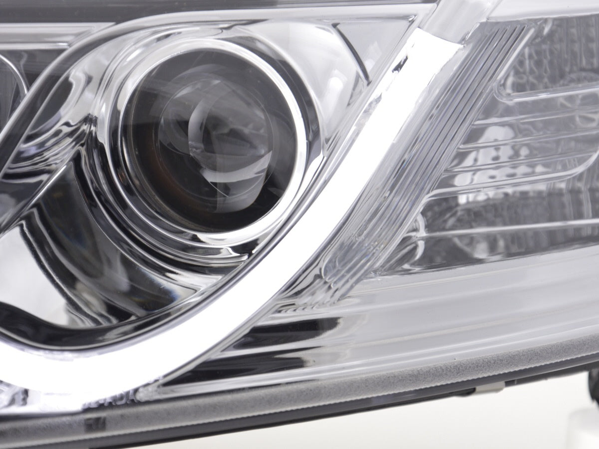 Headlight set Daylight LED DRL look Audi A6 Type 4F 04-08 chrome for right-hand drive