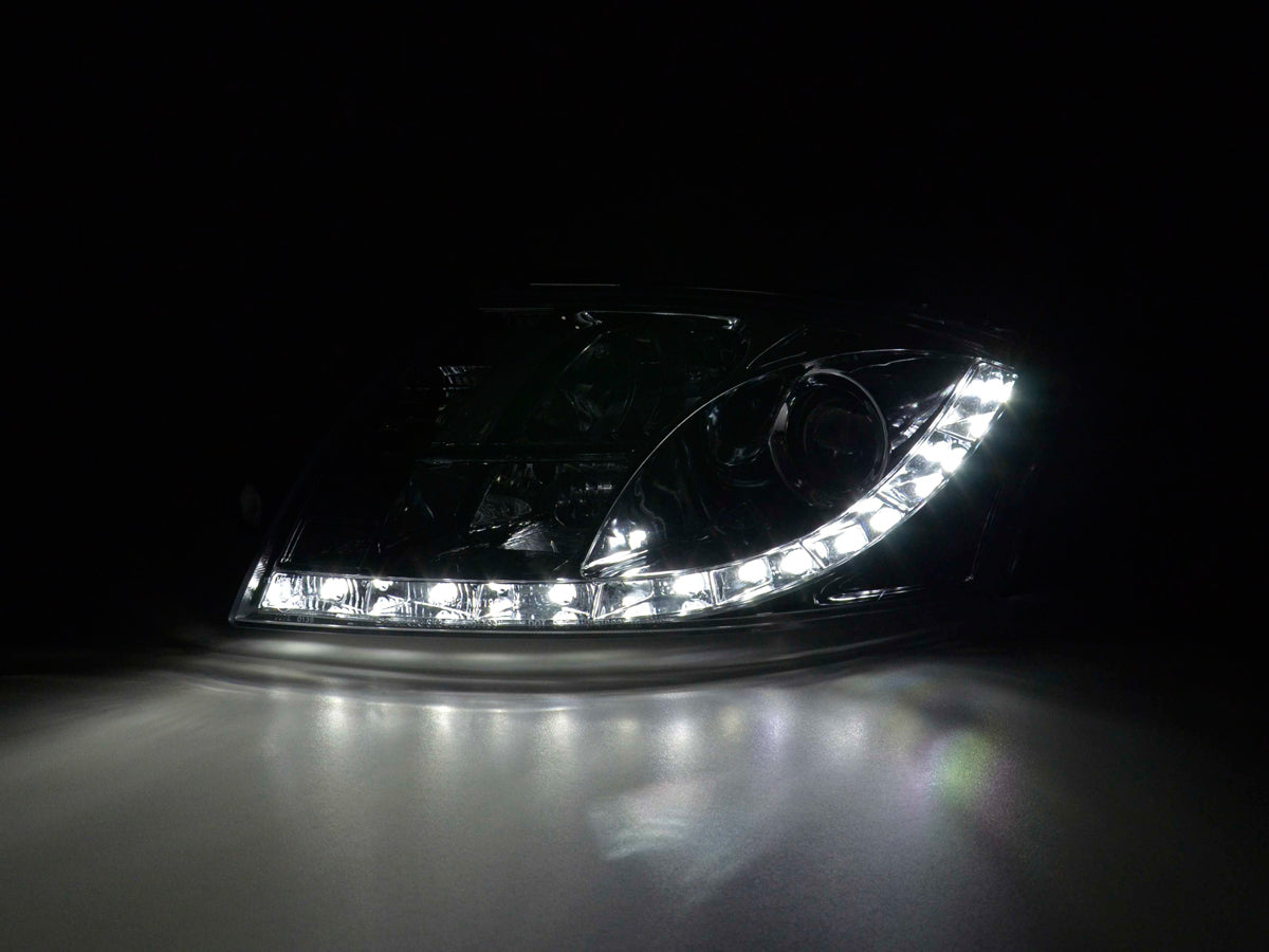Scheinwerfer Set Daylight LED TFL-Optik BMW 3er Coupe, Cabrio Typ E36  92-98 chrom
