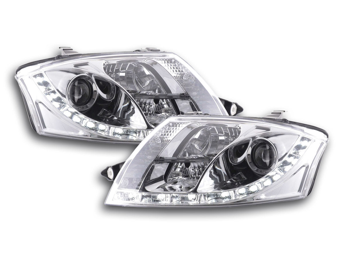 Headlight set Daylight LED DRL look BMW 3 Series Coupe, Cabrio Type E36 92-98 chrome