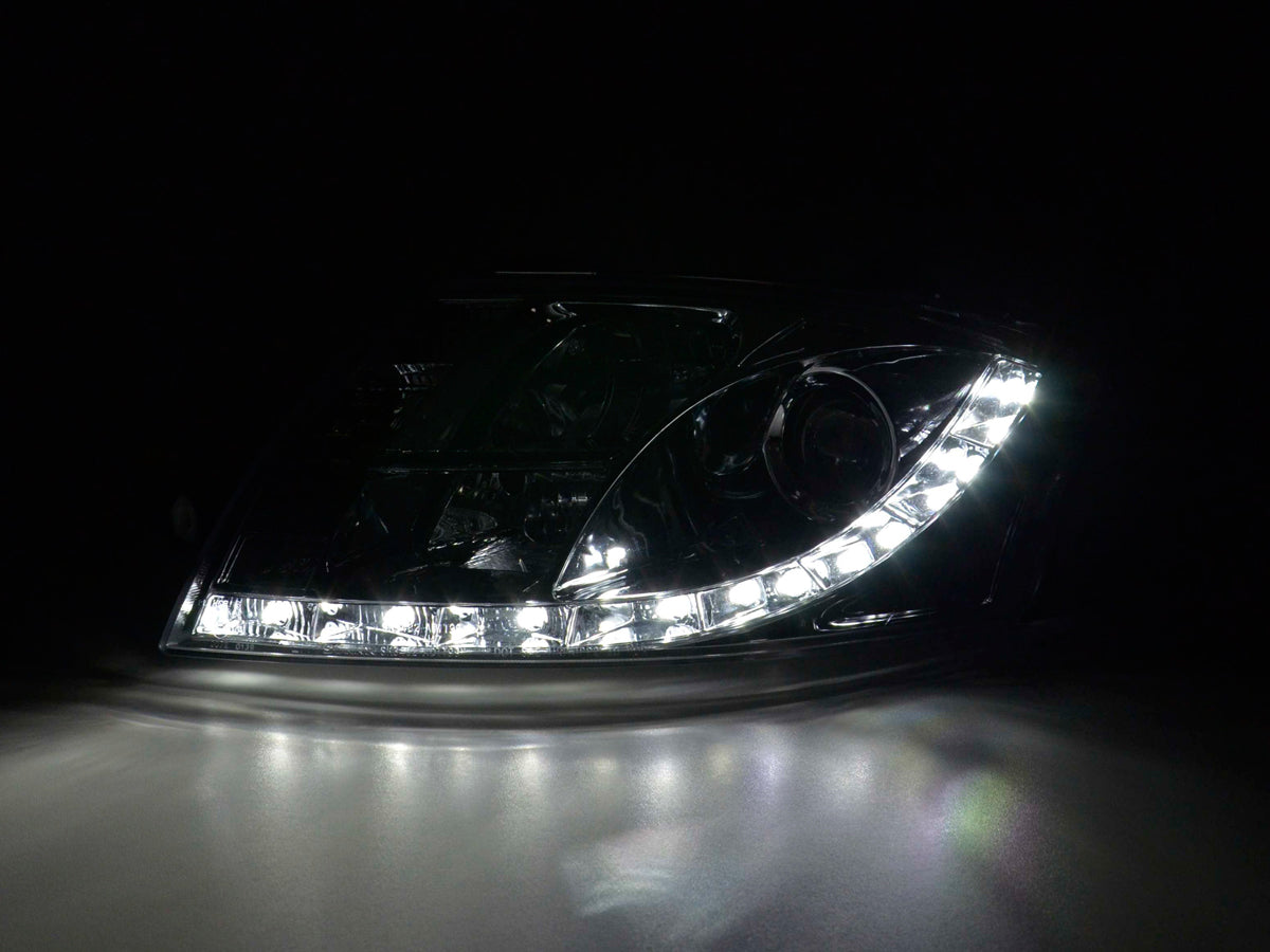 Scheinwerfer Set Daylight LED TFL-Optik BMW 3er Coupe, Cabrio Typ E36  92-98 schwarz