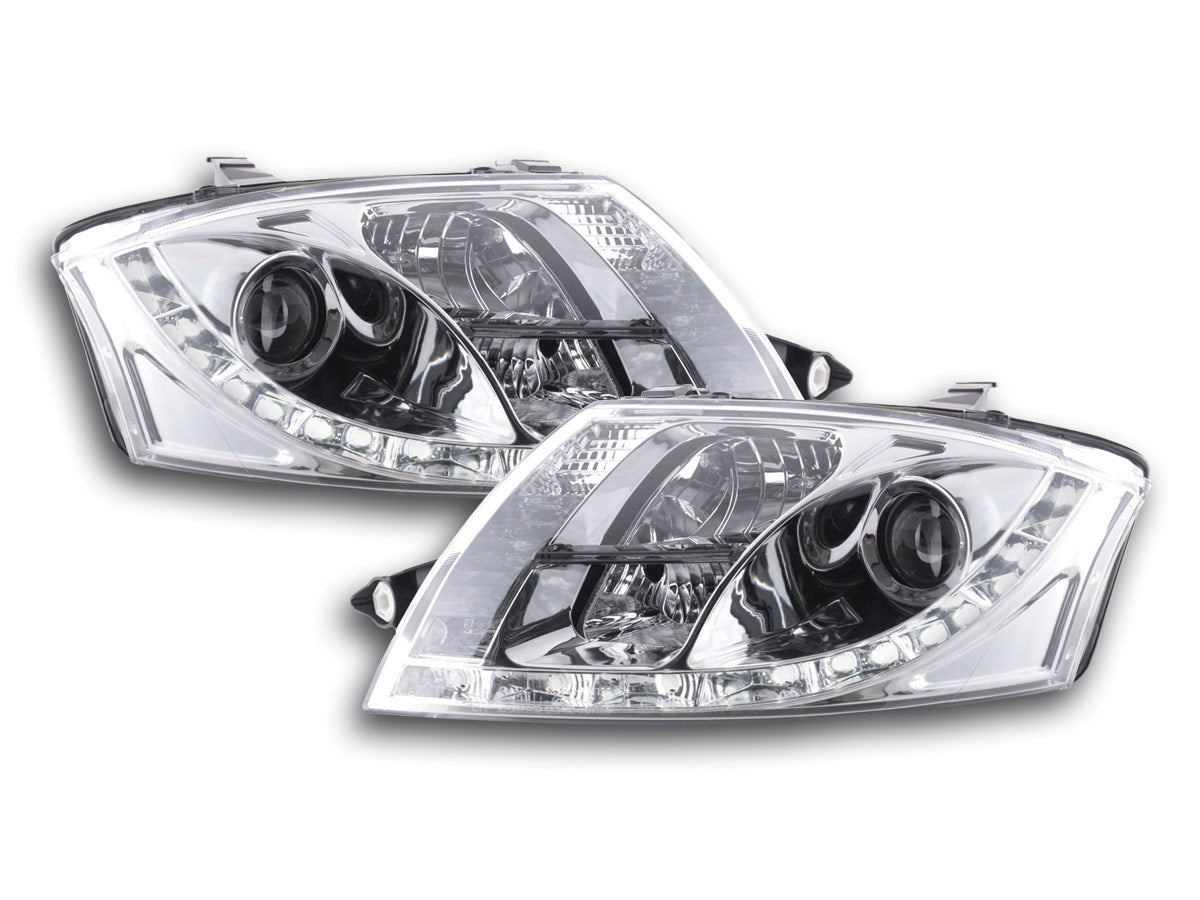 Headlight set Daylight LED DRL look BMW 3 Series Coupe, Cabrio Type E36 92-98 black