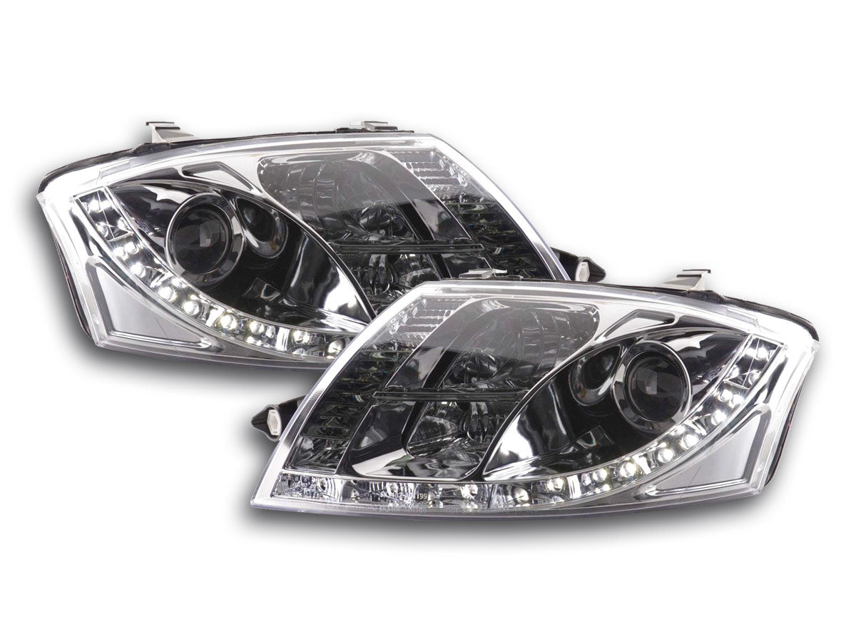 Headlight set Daylight LED DRL look Audi TT Type 8N 99-05 chrome