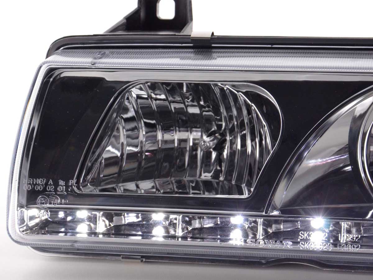 Scheinwerfer Set Daylight LED TFL-Optik BMW 3er Coupe, Cabrio Typ E36  92-98 chrom