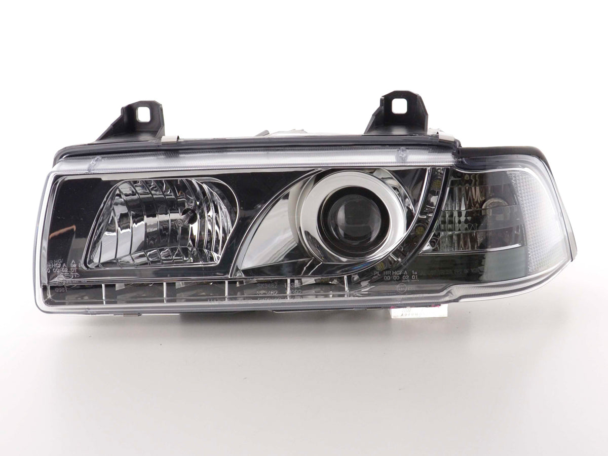 Scheinwerfer Set Daylight LED Tagfahrlicht BMW 3er E36 Coupe, Cabrio  92-99 chrom