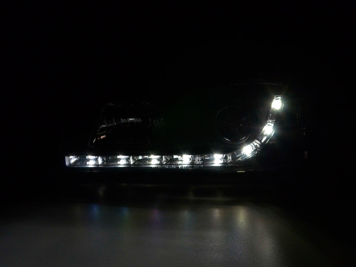 Scheinwerfer Set Daylight LED Tagfahrlicht BMW 3er E36 Limousine  92-98 schwarz