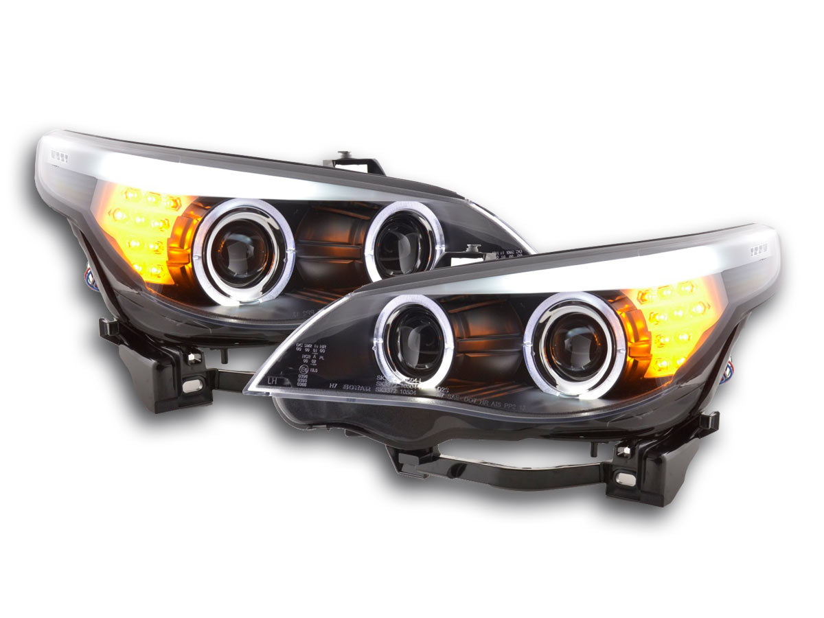 Scheinwerfer Set BMW 5er E60/E61  03-08 schwarz