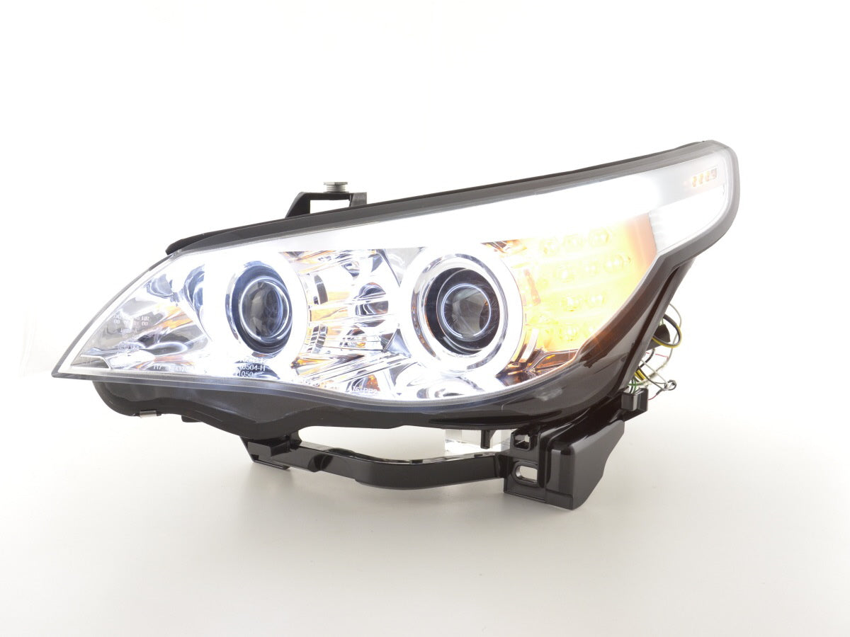 Headlight set Xenon Angel Eyes CCFL BMW 5 Series E60/E61 05-08 chrome