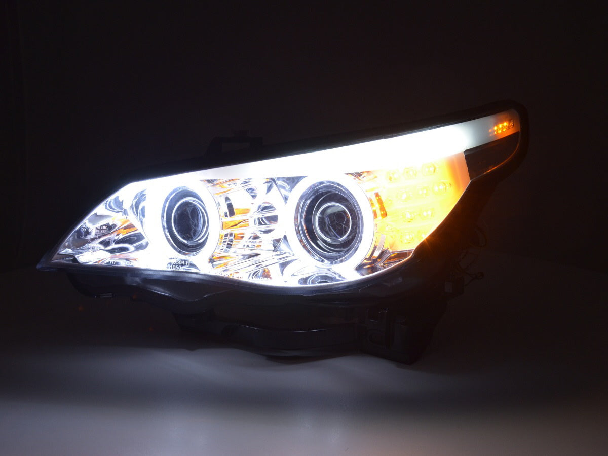 Headlight set Xenon Angel Eyes CCFL BMW 5 Series E60/E61 05-08 chrome