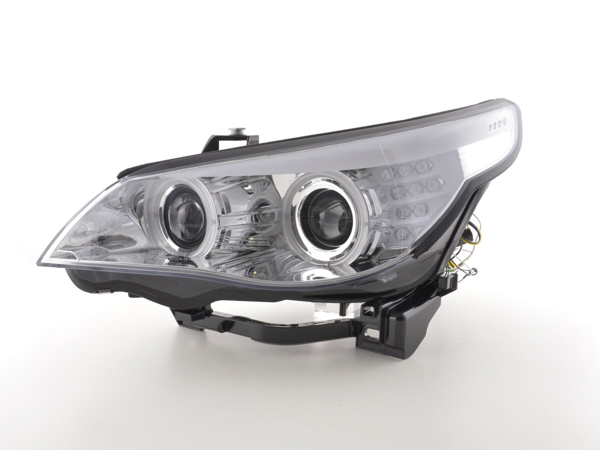 Headlight set Xenon Angel Eyes CCFL BMW 5 Series E60/E61 05-08 chrome