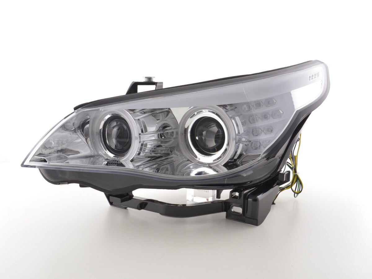 Scheinwerfer Set Xenon Angel Eyes CCFL BMW 5er E60/E61  05-08 chrom für Rechtslenker