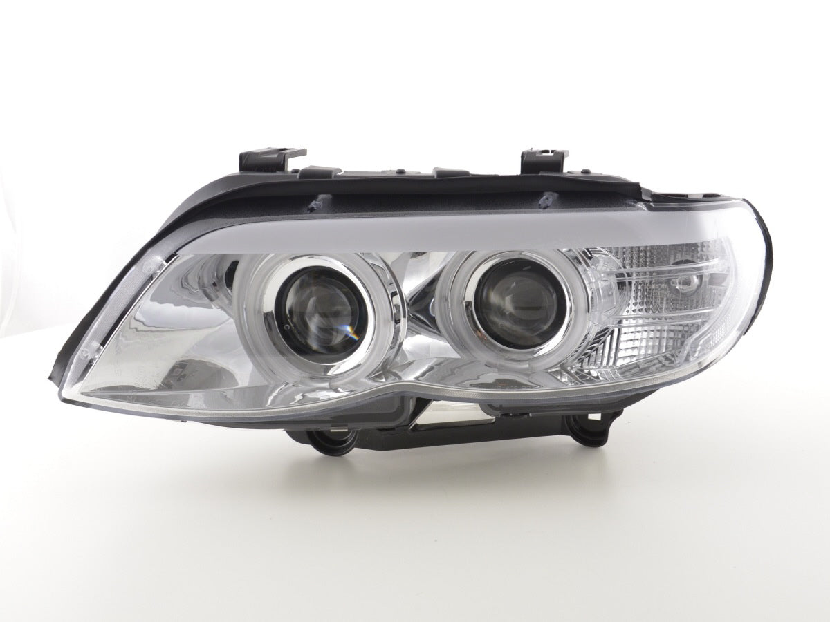 Headlight set xenon daylight CCFL TFL look BMW X5 E53 04-06 chrome
