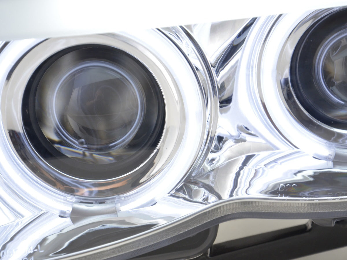 Headlight set xenon daylight CCFL TFL look BMW X5 E53 04-06 chrome
