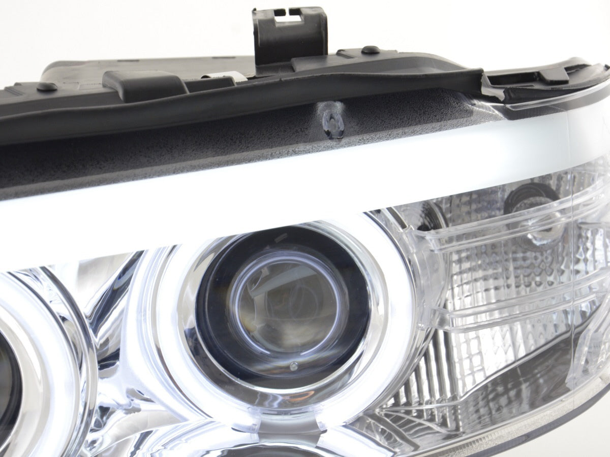 Headlight set xenon daylight CCFL TFL look BMW X5 E53 04-06 chrome