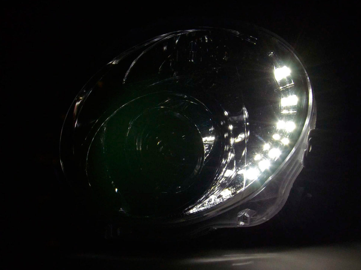 Headlight set Daylight LED DRL look Fiat Grande Punto Type 199 05-08 chrome