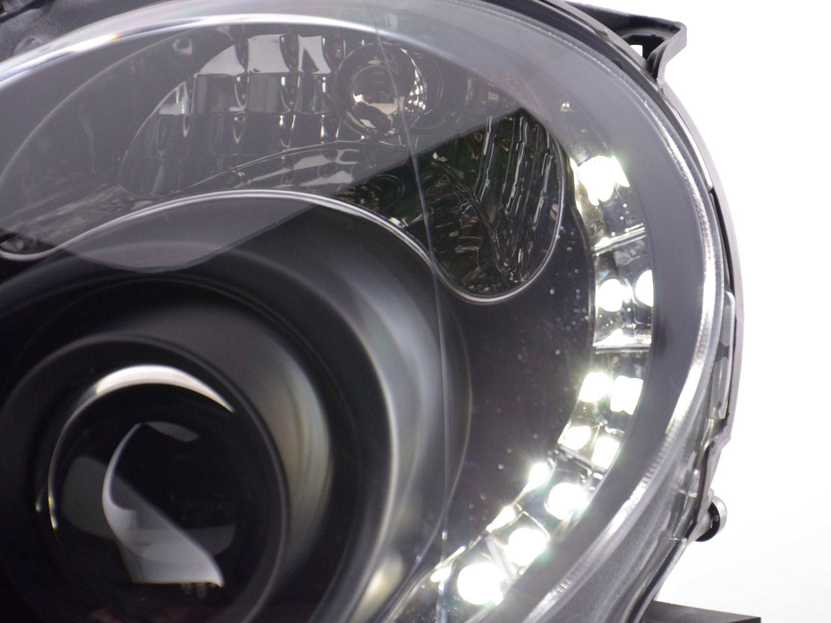 Headlight set Daylight LED DRL look Fiat 500 07- black
