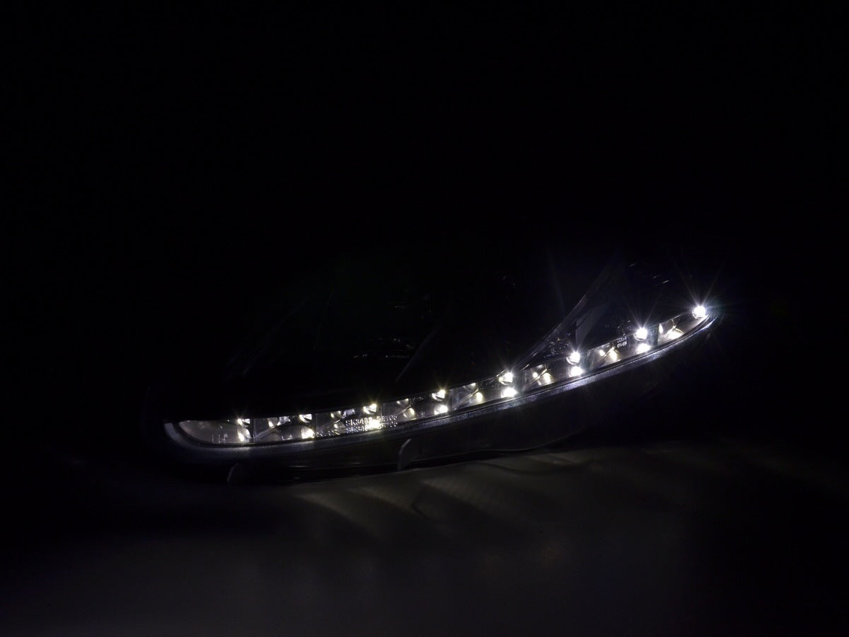 Headlight set Daylight LED DRL look Fiat Grande Punto Type 199 08- chrome